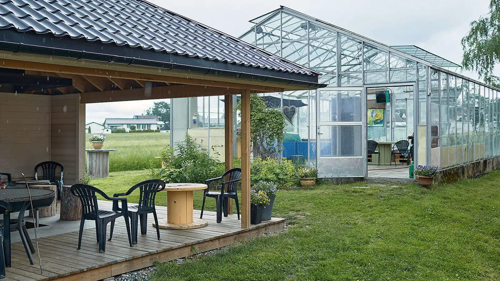 Grillpaviljong/drivhus