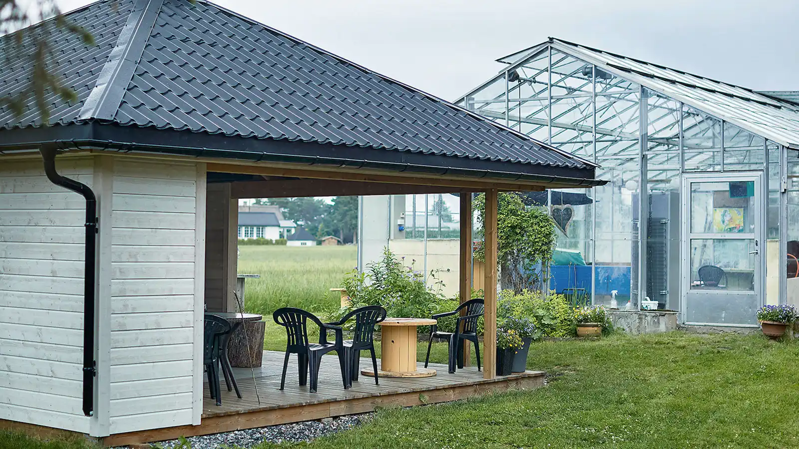 Grillpaviljong/drivhus